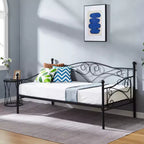 Divano Letto Singolo Classico VECELO con Design Elegante, Piattaforma Letto in Metallo con Testiera, Divano Letto per Piccoli Spazi, Camera da Letto Soggiorno/Stanza degli Ospiti