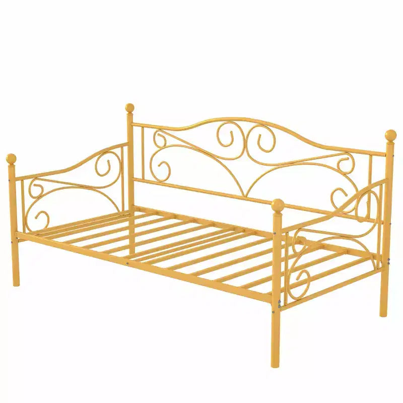 Divano Letto Singolo Classico VECELO con Design Elegante, Piattaforma Letto in Metallo con Testiera, Divano Letto per Piccoli Spazi, Camera da Letto Soggiorno/Stanza degli Ospiti
