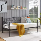 Divano Letto Singolo Classico VECELO con Design Elegante, Piattaforma Letto in Metallo con Testiera, Divano Letto per Piccoli Spazi, Camera da Letto Soggiorno/Stanza degli Ospiti