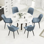 Sedia da pranzo senza braccioli, set da 2, seduta imbottita in pelle, struttura in metallo — Nero / Bianco / Grigio / Blu / Marrone / Tan / Kaki / Verde
