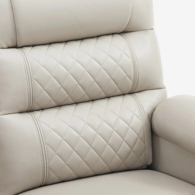 Divanetto reclinabile elettrico per 2 - Saddle / Marrone scuro / Grigio chiaro, Riscaldamento e Vibrazione, Porte USB, Portabicchieri