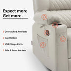 Divanetto reclinabile elettrico per 2 - Saddle / Marrone scuro / Grigio chiaro, Riscaldamento e Vibrazione, Porte USB, Portabicchieri