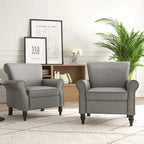 Poltrona d'Appoggio in Similpelle Marrone/Nera/Grigia, Braccioli Arrotondati e Rivetti Decorativi, Set da 2