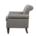 Poltrona d'Appoggio in Similpelle Marrone/Nera/Grigia, Braccioli Arrotondati e Rivetti Decorativi, Set da 2
