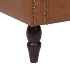 Poltrona d'Appoggio in Similpelle Marrone/Nera/Grigia, Braccioli Arrotondati e Rivetti Decorativi, Set da 2