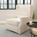 Poltrona reclinabile, a dondolo e girevole Wingback, color crema/grigio chiaro/grigio scuro, per 1 persona
