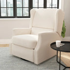 Poltrona reclinabile, a dondolo e girevole Wingback, color crema/grigio chiaro/grigio scuro, per 1 persona