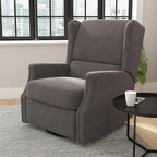 Poltrona reclinabile, a dondolo e girevole Wingback, color crema/grigio chiaro/grigio scuro, per 1 persona