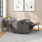 Poltrona reclinabile, a dondolo e girevole Wingback, color crema/grigio chiaro/grigio scuro, per 1 persona