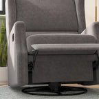Poltrona reclinabile, a dondolo e girevole Wingback, color crema/grigio chiaro/grigio scuro, per 1 persona