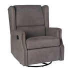 Poltrona reclinabile, a dondolo e girevole Wingback, color crema/grigio chiaro/grigio scuro, per 1 persona
