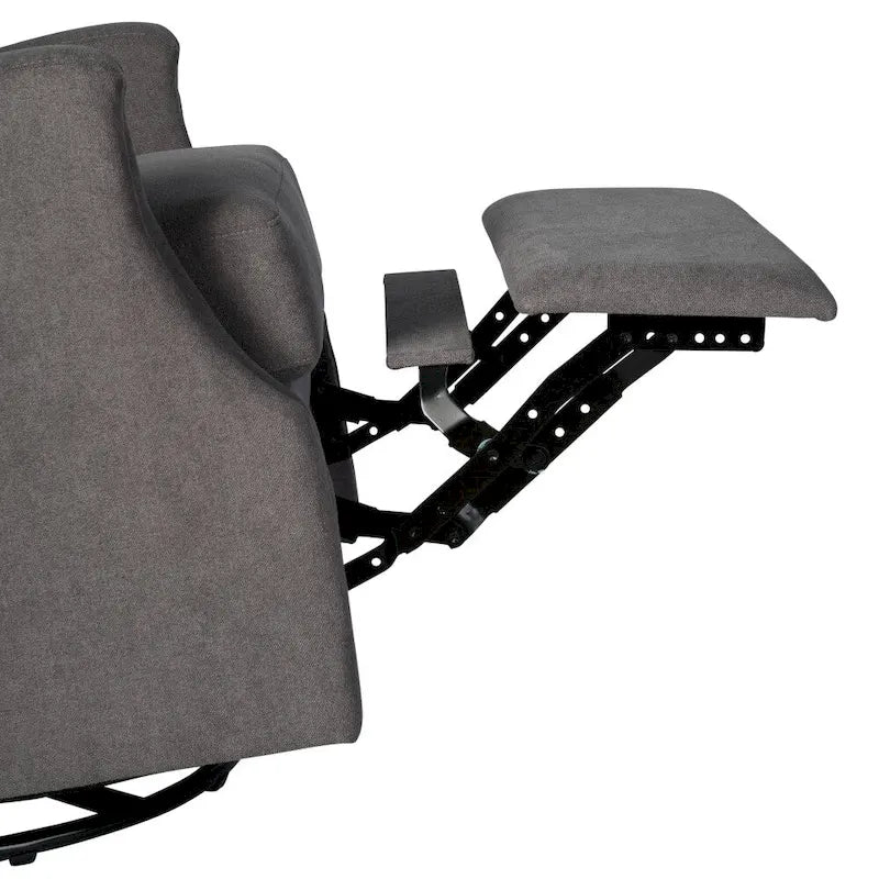 Poltrona reclinabile, a dondolo e girevole Wingback, color crema/grigio chiaro/grigio scuro, per 1 persona