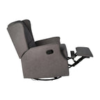 Poltrona reclinabile, a dondolo e girevole Wingback, color crema/grigio chiaro/grigio scuro, per 1 persona