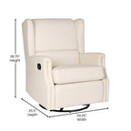 Poltrona reclinabile, a dondolo e girevole Wingback, color crema/grigio chiaro/grigio scuro, per 1 persona