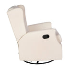 Poltrona reclinabile, a dondolo e girevole Wingback, color crema/grigio chiaro/grigio scuro, per 1 persona