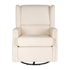 Poltrona reclinabile, a dondolo e girevole Wingback, color crema/grigio chiaro/grigio scuro, per 1 persona