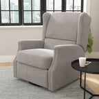 Poltrona reclinabile, a dondolo e girevole Wingback, color crema/grigio chiaro/grigio scuro, per 1 persona