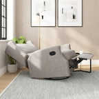 Poltrona reclinabile, a dondolo e girevole Wingback, color crema/grigio chiaro/grigio scuro, per 1 persona