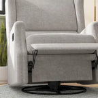 Poltrona reclinabile, a dondolo e girevole Wingback, color crema/grigio chiaro/grigio scuro, per 1 persona