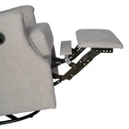 Poltrona reclinabile, a dondolo e girevole Wingback, color crema/grigio chiaro/grigio scuro, per 1 persona