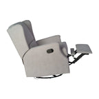 Poltrona reclinabile, a dondolo e girevole Wingback, color crema/grigio chiaro/grigio scuro, per 1 persona