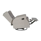 Poltrona reclinabile, a dondolo e girevole Wingback, color crema/grigio chiaro/grigio scuro, per 1 persona