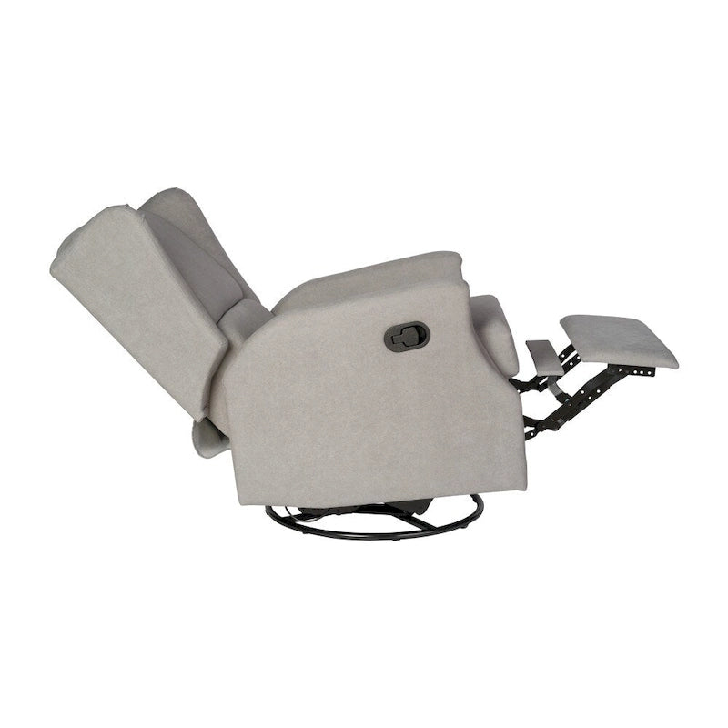 Poltrona reclinabile, a dondolo e girevole Wingback, color crema/grigio chiaro/grigio scuro, per 1 persona