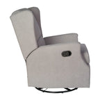 Poltrona reclinabile, a dondolo e girevole Wingback, color crema/grigio chiaro/grigio scuro, per 1 persona