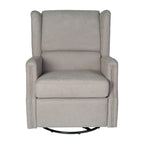 Poltrona reclinabile, a dondolo e girevole Wingback, color crema/grigio chiaro/grigio scuro, per 1 persona