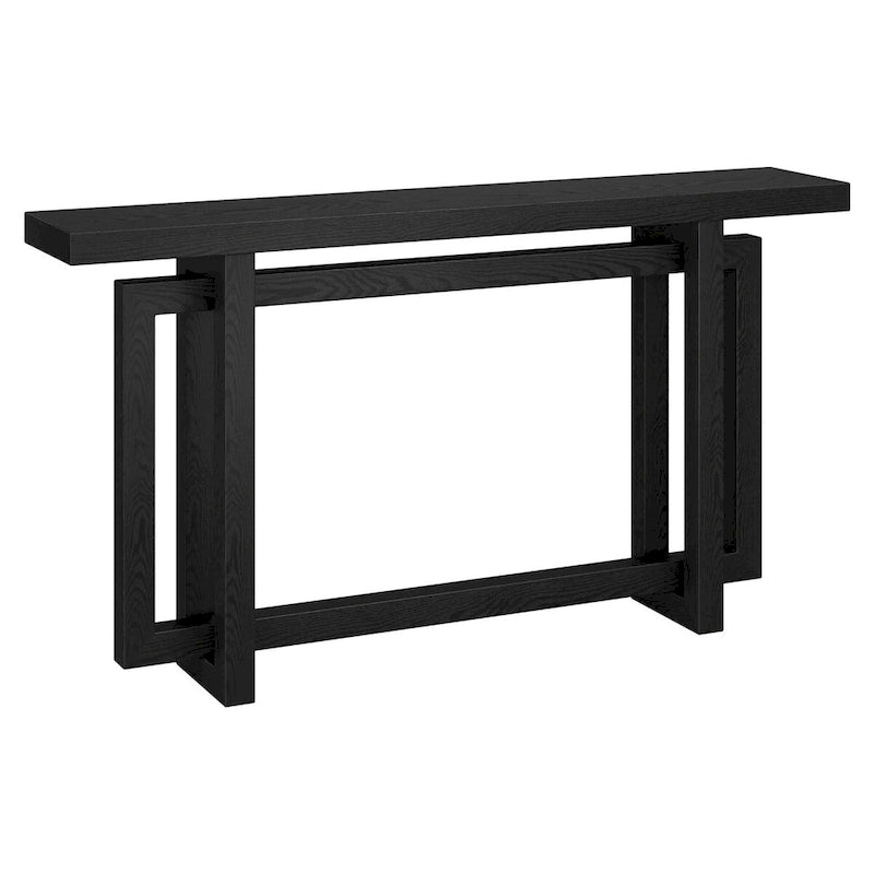 Consolle moderna in rovere bianco, nero o grigio anticato, larghezza 140 cm