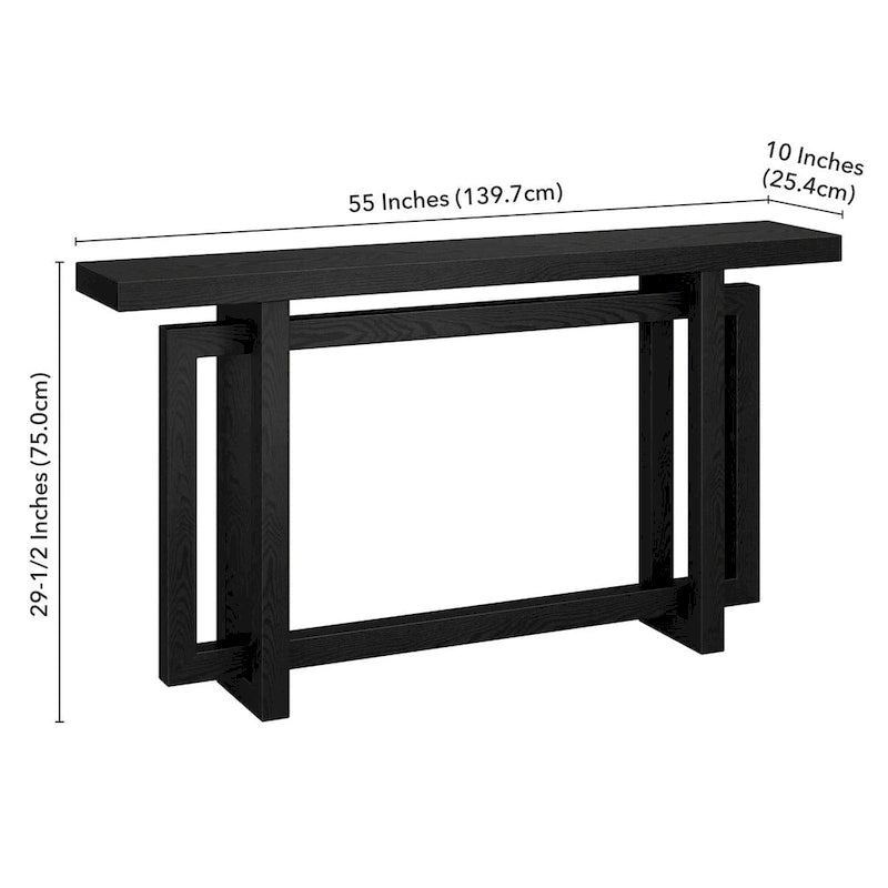 Consolle moderna in rovere bianco, nero o grigio anticato, larghezza 140 cm
