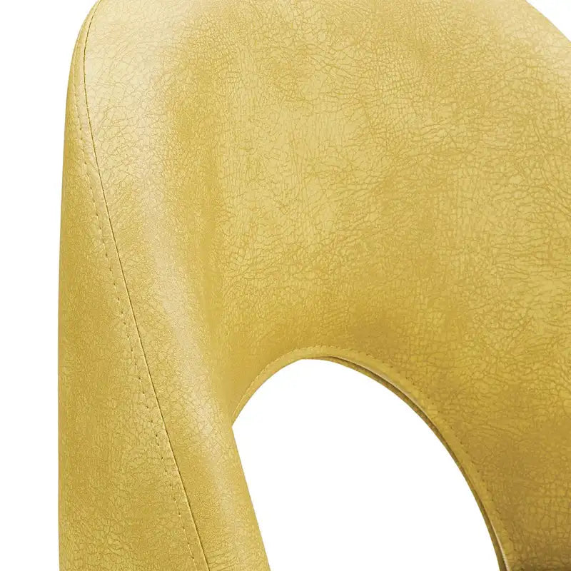 Sedia da pranzo imbottita con schienale a mezzaluna, set da 2 — Tessuto / Ecopelle