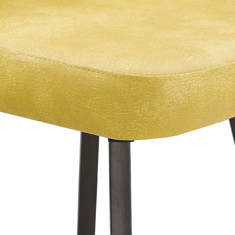 Sedia da pranzo imbottita con schienale a mezzaluna, set da 2 — Tessuto / Ecopelle