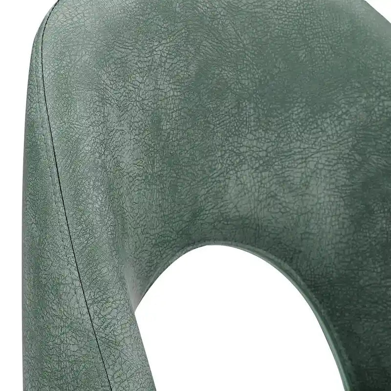 Sedia da pranzo imbottita con schienale a mezzaluna, set da 2 — Tessuto / Ecopelle