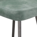 Sedia da pranzo imbottita con schienale a mezzaluna, set da 2 — Tessuto / Ecopelle