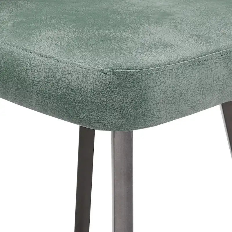 Sedia da pranzo imbottita con schienale a mezzaluna, set da 2 — Tessuto / Ecopelle