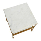 Tavolino quadrato con ripiano in marmo oro e bianco / nero e bianco per 1