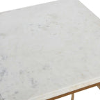 Tavolino quadrato con ripiano in marmo oro e bianco / nero e bianco per 1
