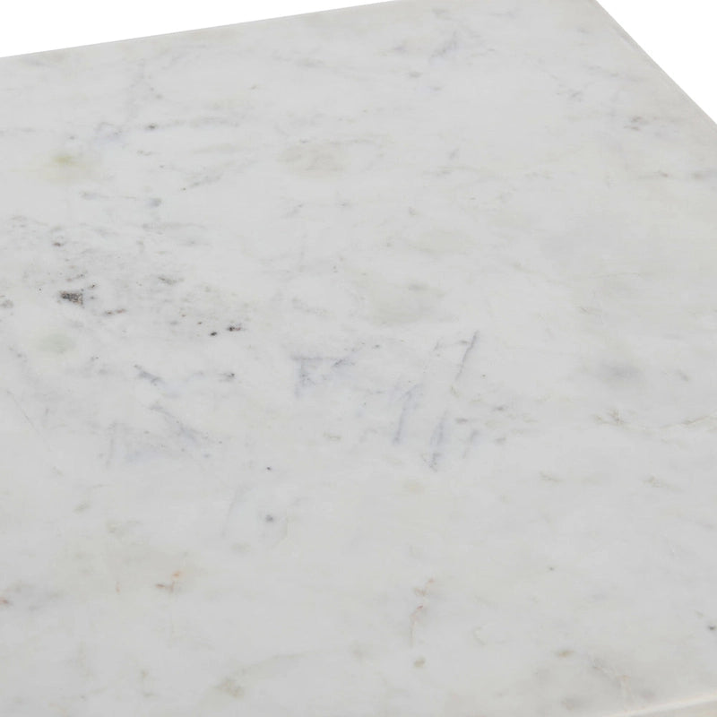 Tavolino quadrato con ripiano in marmo oro e bianco / nero e bianco per 1