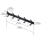 Appendiabiti da Parete Nero/Argento, 5 Ganci