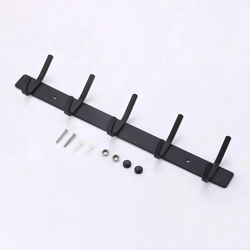 Appendiabiti da Parete Nero/Argento, 5 Ganci