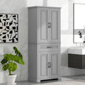 Armadietto alto con ante e cassetto, grigio / nero / bianco, 1 unità