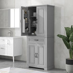 Armadietto alto con ante e cassetto, grigio / nero / bianco, 1 unità
