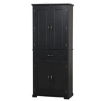 Armadietto alto con ante e cassetto, grigio / nero / bianco, 1 unità