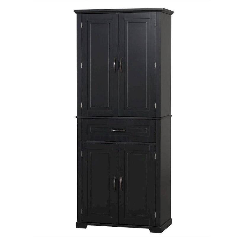 Armadietto alto con ante e cassetto, grigio / nero / bianco, 1 unità
