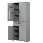 Armadietto alto con ante e cassetto, grigio / nero / bianco, 1 unità