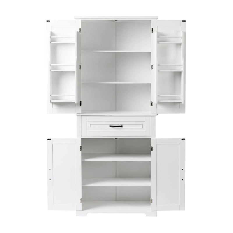 Armadietto alto con ante e cassetto, grigio / nero / bianco, 1 unità