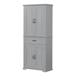 Armadietto alto con ante e cassetto, grigio / nero / bianco, 1 unità