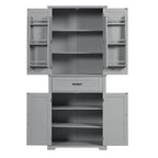 Armadietto alto con ante e cassetto, grigio / nero / bianco, 1 unità