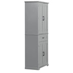 Armadietto alto con ante e cassetto, grigio / nero / bianco, 1 unità